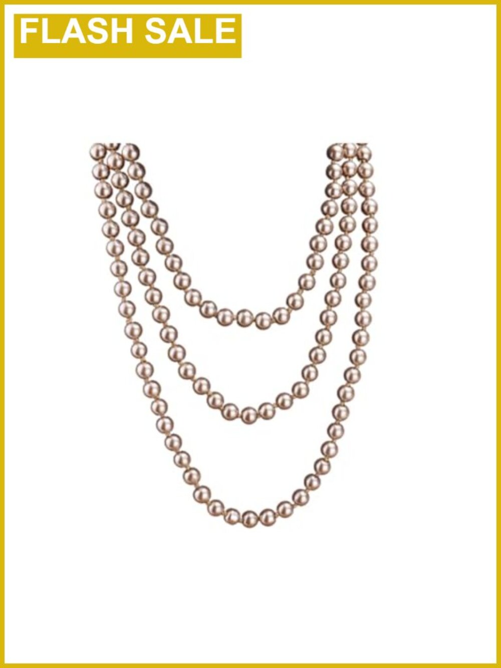 Long Layered Glass Pearl Strand Necklace 60 inch Costume Jewelry Women